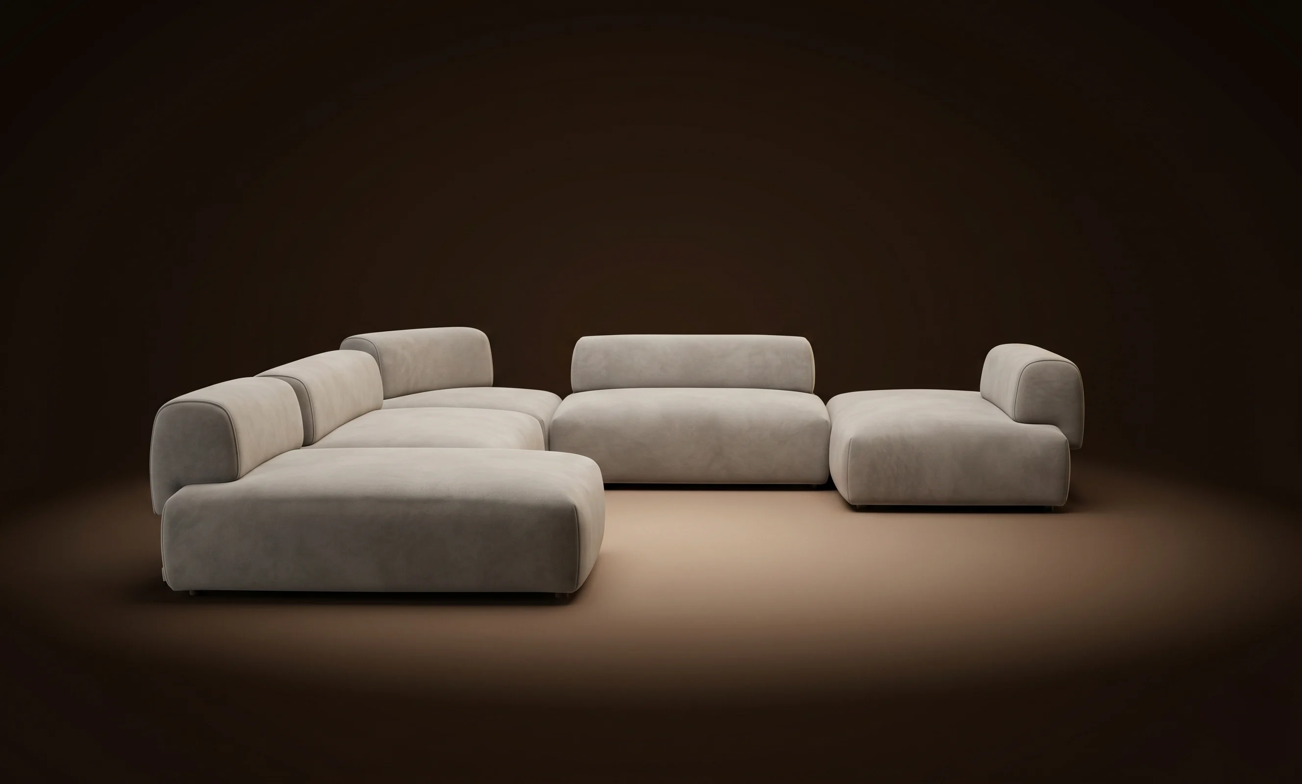 Nissa 6 seater sofa, 350 × 345 cm