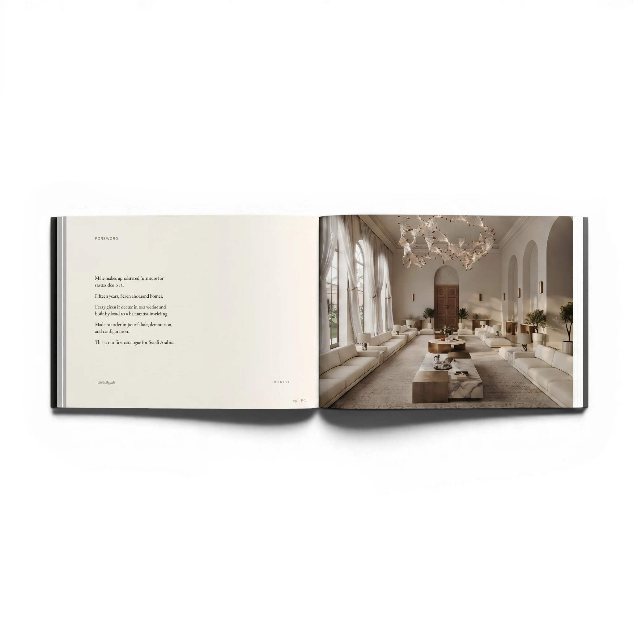 The Mille 2026 catalogue, open to a showroom spread